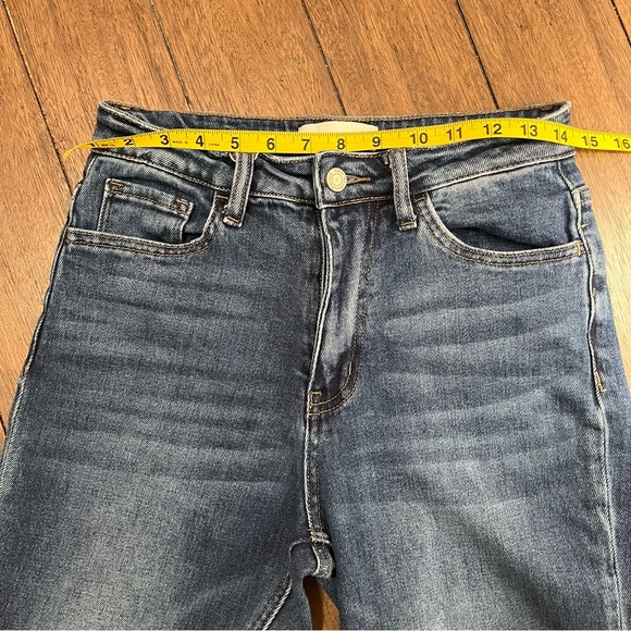 Vervet High Rise Straight Jeans Dark Wash Raw Hem Ankle Size 26 Vintage - Picture 12 of 14